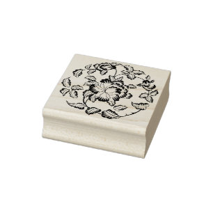 Peony flower motif silhouette art stamp