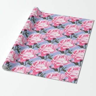 Peony Flower Pattern Pen Drawing Wrapping Paper
