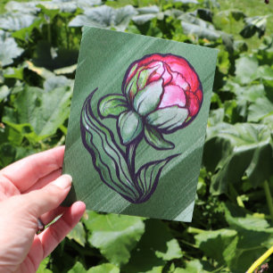 Peony Flower Peonies Gardener art Pink Postcard