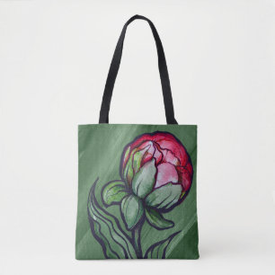 Peony Flower Peonies Gardener art Pink Tote Bag