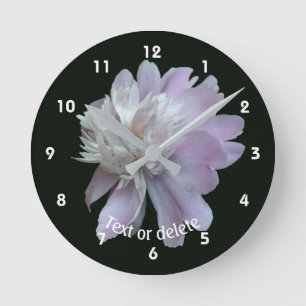 Peony Flower Personalised Round Clock