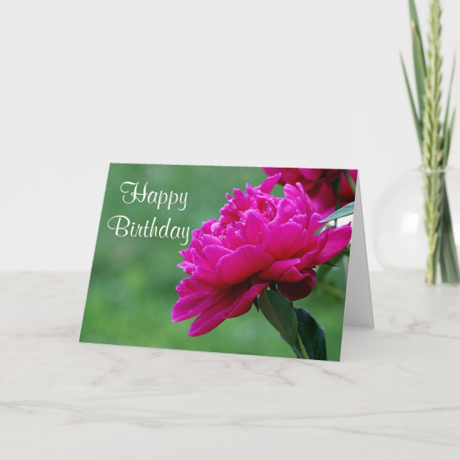 Peony flower photo card (Front)