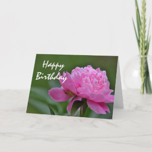 Peony flower photo card