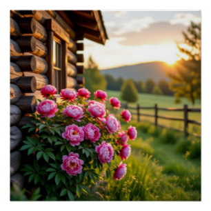 Peony Flower Poster