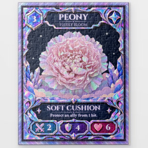 Peony Flower, Rainbow Foil Art Jigsaw Puzzle