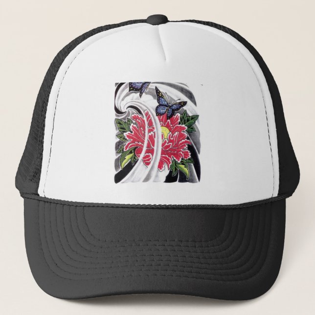 Peony Flower Trucker Hat (Front)