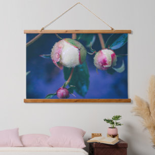 Peony flowers after rain hanging tapestry