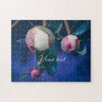 Peony flowers after rain poster