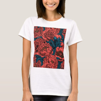 Peony flowers and moths T-Shirt