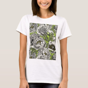 Peony flowers and moths T-Shirt
