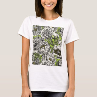 Peony flowers and moths T-Shirt