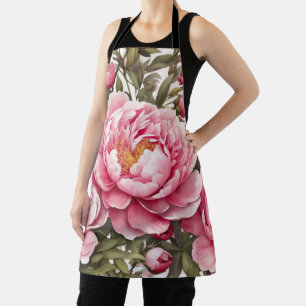 Peony Flowers Apron