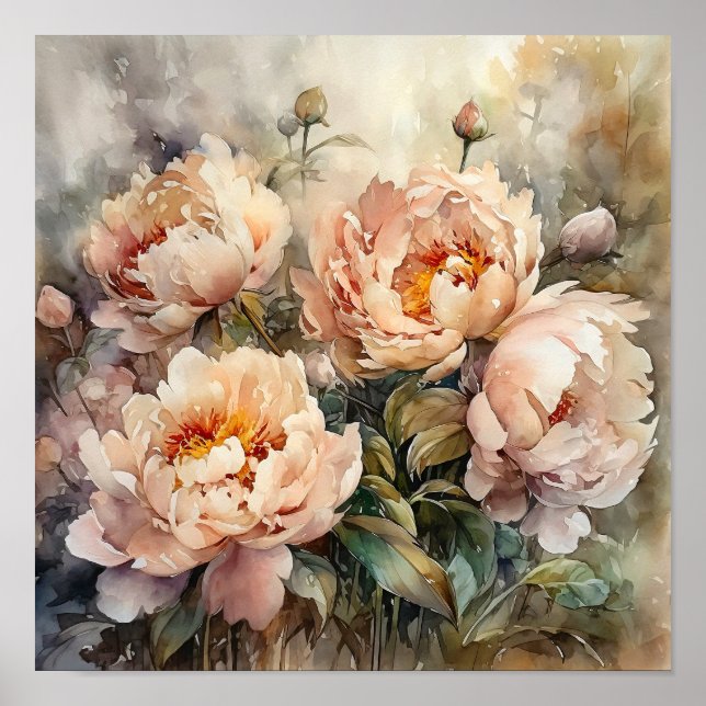 Peony Flowers Art Print  (Front)
