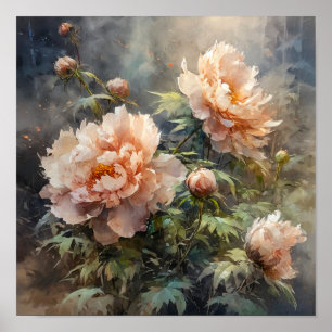 Peony Flowers Art Print 