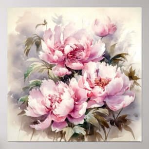 Peony Flowers Art Print 