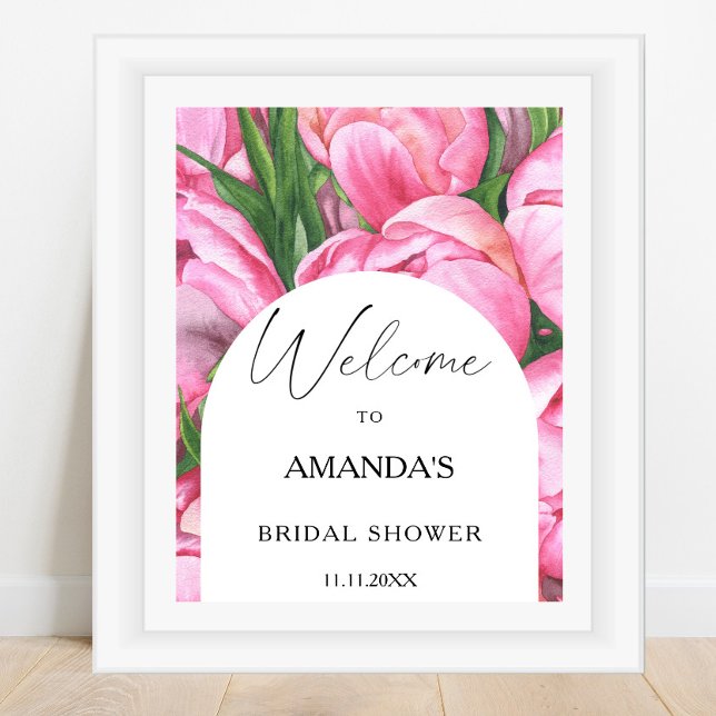 Peony flowers - bridal shower welcome sign (Creator Uploaded)