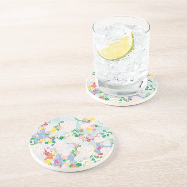 Peony Flowers Coaster (Side)