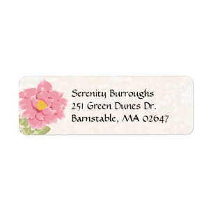 Peony Flowers Floral Watercolor Pink Peonies Return Address Label