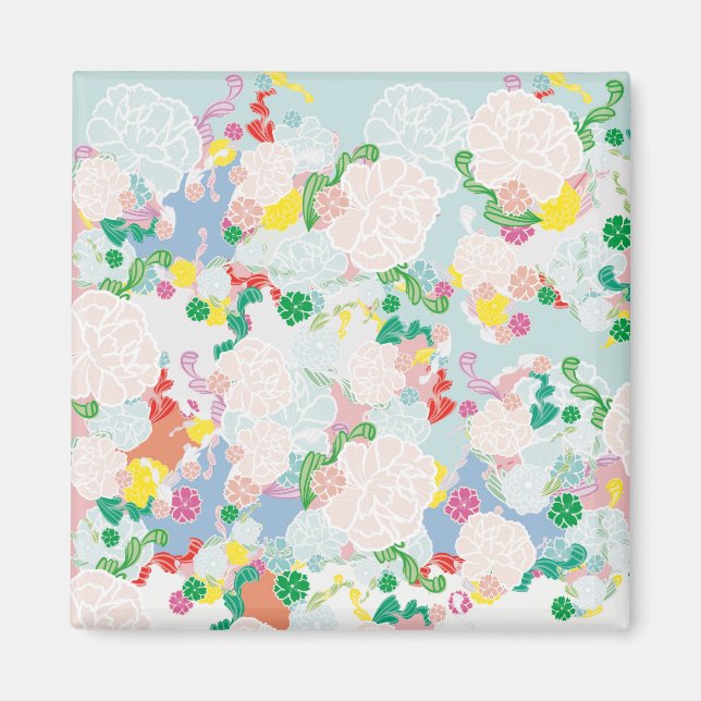Peony Flowers Magnet (Front)