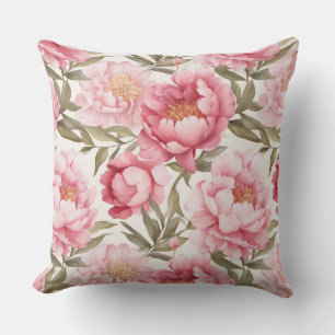 Peony Flowers Outdoor Pillow