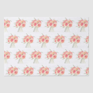 Peony flowers pastel Watercolor rustic wedding Tissue Paper