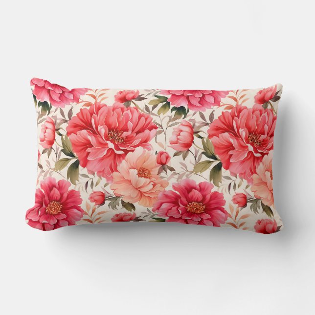 Peony Flowers Pillow (Front)
