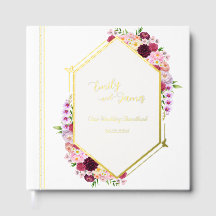 Peony Foil Wedding Guestbook