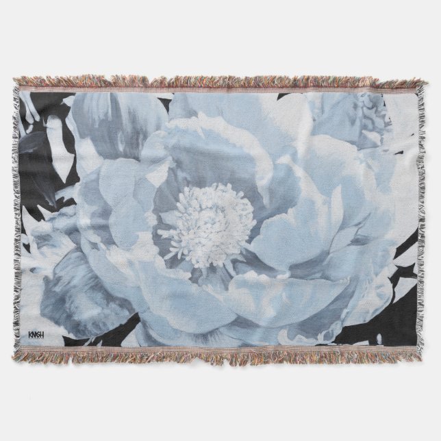 Peony For Your Thoughts Blanket Throw (Front)