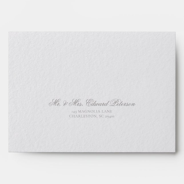 Peony Formal Modern Classic Ivory Wedding Envelope (Front)