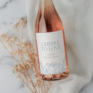Peony Garden Bridal Shower "Cheers to Love" Wine Label