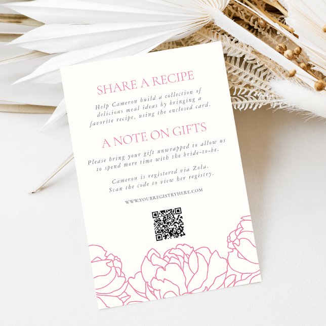 Peony Garden Bridal Shower Enclosure Card (Creator Uploaded)