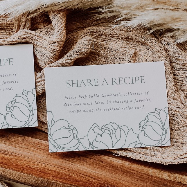 Peony Garden Bridal Shower Recipe Enclosure Card (Creator Uploaded)