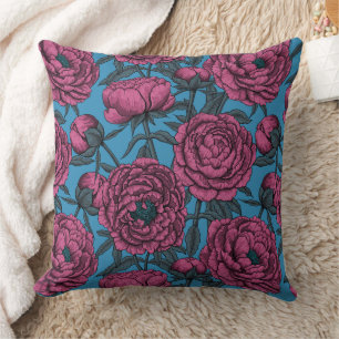 Peony garden cushion