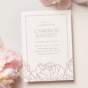 Peony Garden Dusty Rose Pink Floral Bridal Shower Invitation
