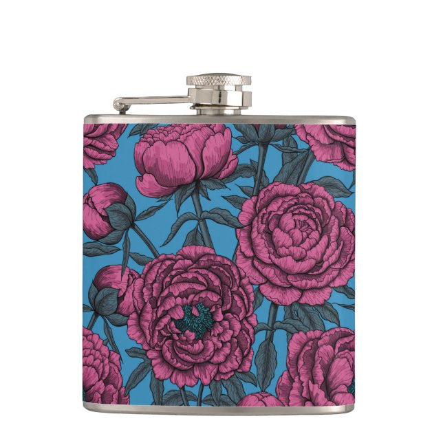 Peony garden hip flask (Front)
