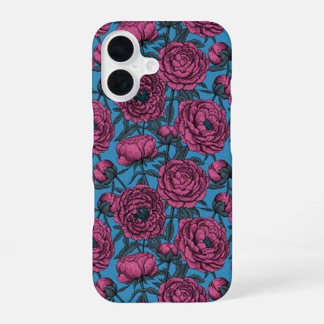 Peony garden iPhone 16 case (Back)