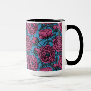 Peony garden mug