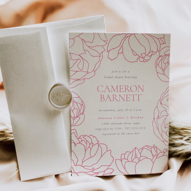 Peony Garden Pink Floral Bridal Shower Invitation (Creator Uploaded)