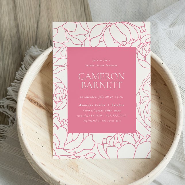 Peony Garden Pink Floral Bridal Shower Invitation (Creator Uploaded)