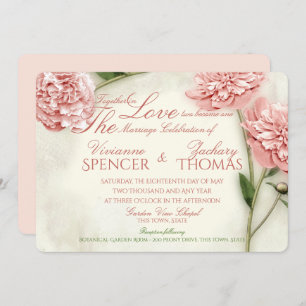Peony Garden Romance Wedding Invitation