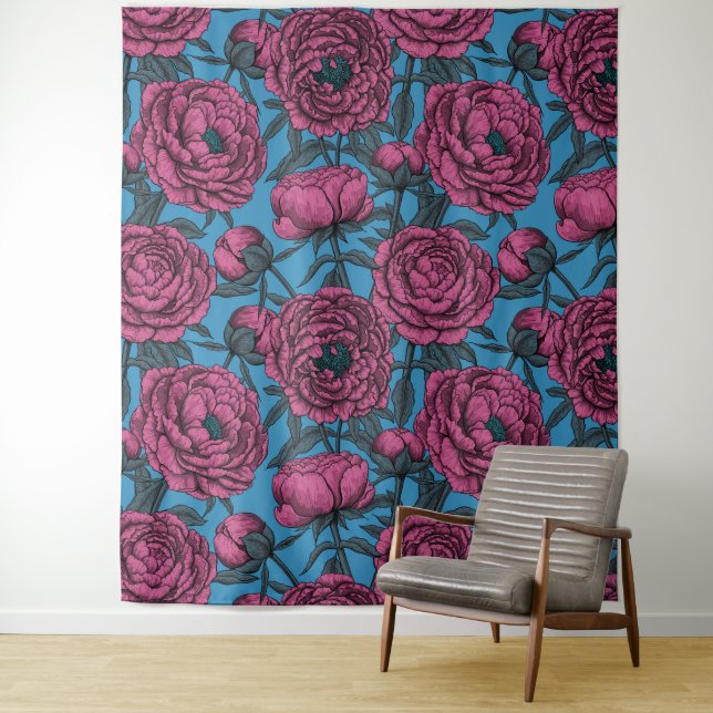 Peony garden tapestry (In Situ)