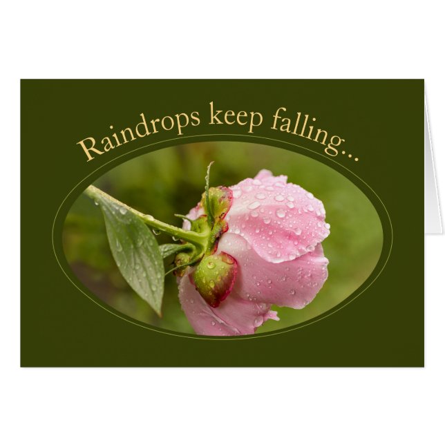 Peony glittering raindrops CC1046 Birtday card (Front Horizontal)