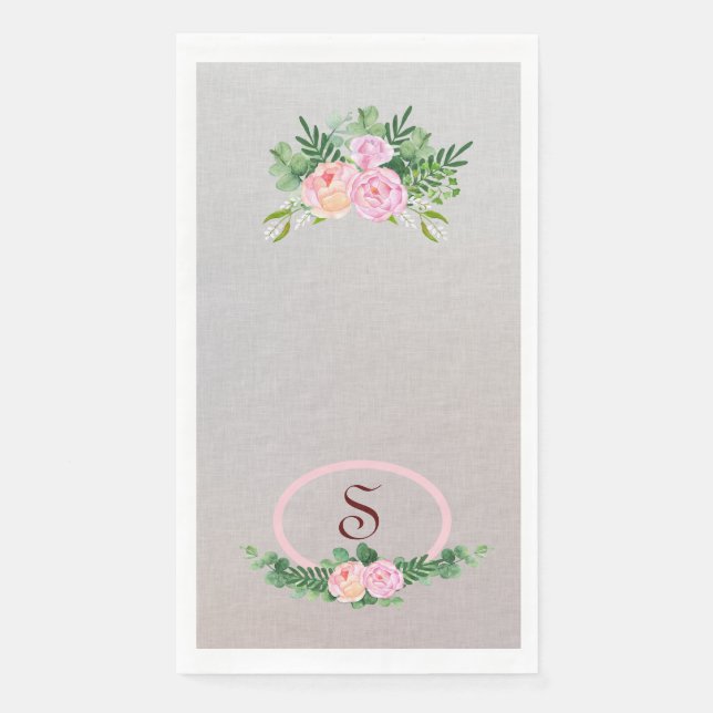 Peony Guest Towel Size Paper Napkin (Front)