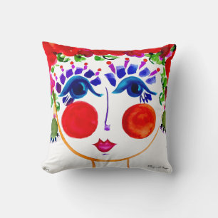 Peony - Gypsy Garden Girl Cotton Pillow