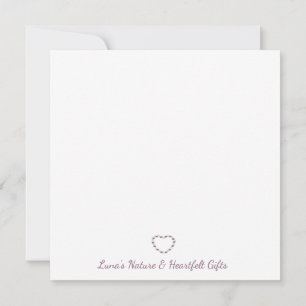 Peony Heart Gratitude Note Thank You Card