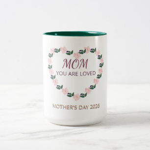 Peony Heart Morning Joy for Mum Two-Tone Coffee Mug