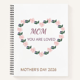 Peony Heart Reflections for Mum Notebook