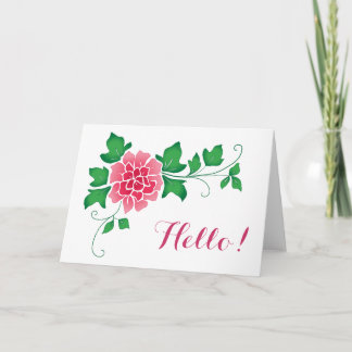 Peony Hello Card