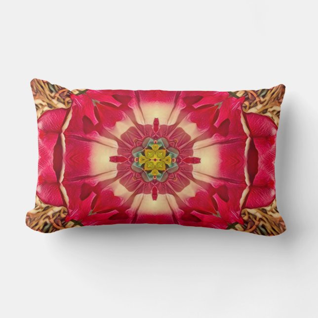 Peony Herats Lumbar Cushion (Front)