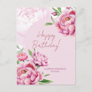Peony Holiday Postcard